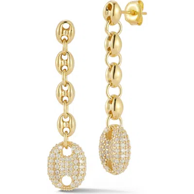 Chloe & Madison Chloe And Madison 14k Gold Cubic Zirconia Chain Link Drop Earrings