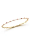 Chloe & Madison Chloe And Madison 14k Gold Plate Cubic Zirconia Bangle Bracelet In Gold