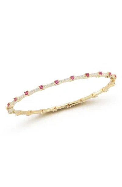 Chloe & Madison Chloe And Madison 14k Gold Plate Cubic Zirconia Bangle Bracelet