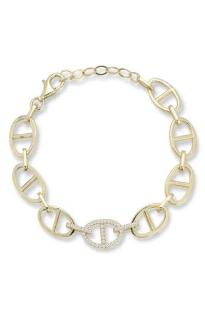 Chloe & Madison Chloe And Madison 14k Gold Plate Cubic Zirconia Chain Bracelet