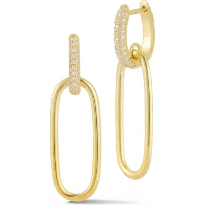 Chloe & Madison Chloe And Madison 14k Gold Plate Cubic Zirconia Link Drop Earrings
