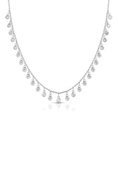 Chloe & Madison Chloe And Madison 14k Gold Plate Sterling Silver Cz Dangle Chain Necklace In Metallic