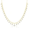 Chloe & Madison Chloe And Madison 14k Gold Plate Sterling Silver Cz Dangle Chain Necklace