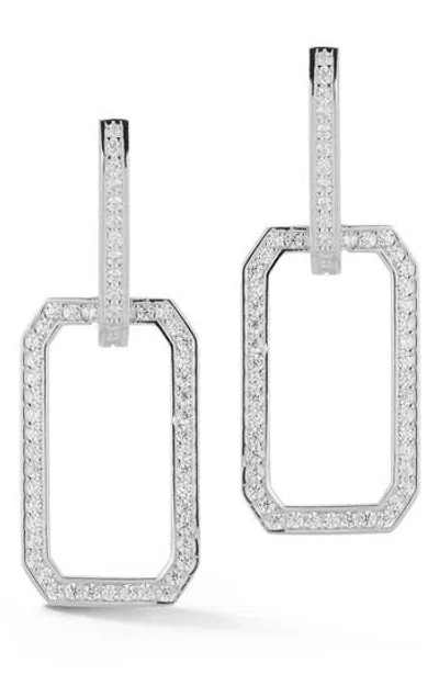 Chloe & Madison Chloe And Madison 14k Gold Plate Sterling Silver Cz Pavé Drop Earrings In Metallic
