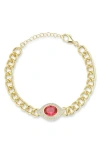 Chloe & Madison Chloe And Madison 14k Gold Plated Silver Eye Bracelet In Gold