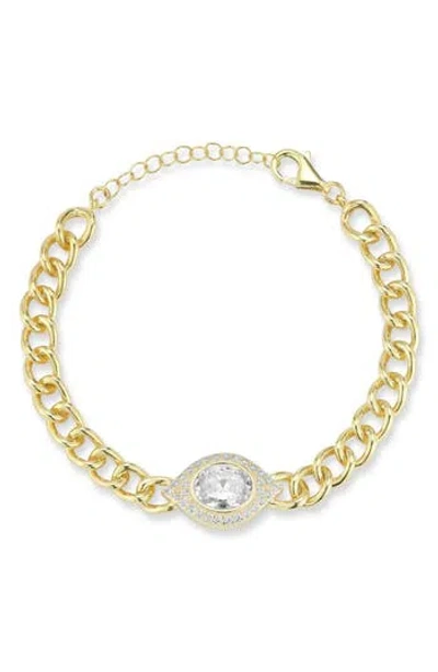 Chloe & Madison Chloe And Madison 14k Gold Plated Silver Eye Bracelet