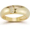 Chloe & Madison Chloe And Madison 14k Gold Plated Sterling Silver Dome Ring In Gold