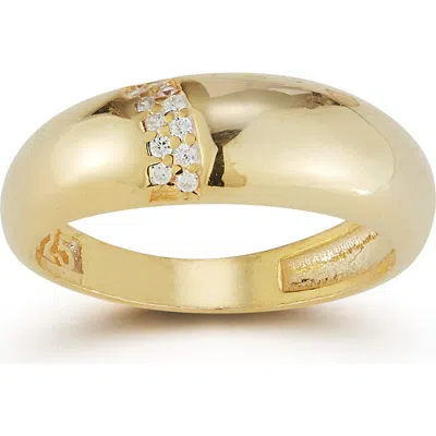 Chloe & Madison Chloe And Madison 14k Gold Plated Sterling Silver Dome Ring
