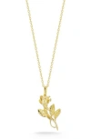 Chloe & Madison Chloe And Madison 14k Gold Plated Sterling Silver Rose Pendant Necklace In Gold