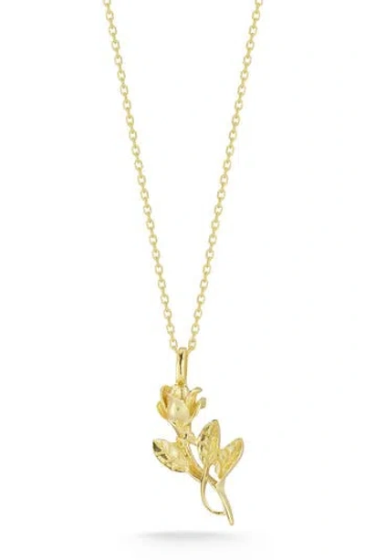 Chloe & Madison Chloe And Madison 14k Gold Plated Sterling Silver Rose Pendant Necklace