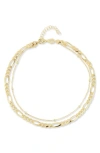 Chloe & Madison Chloe And Madison 14k Over Silver Double Chain Anklet In Gold