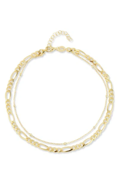 Chloe & Madison 14k Gold Vermeil Layered Chain Anklet