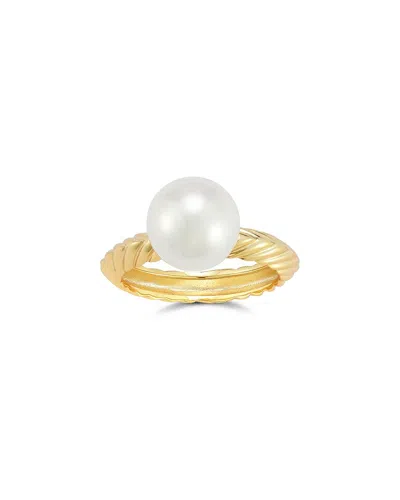 Chloe & Madison Chloe And Madison 14k Over Silver 10mm Pearl Ring In Gold