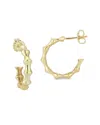 Chloe & Madison Chloe And Madison 14k Over Silver Bamboo Huggie Earrings