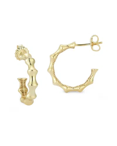 Chloe & Madison Chloe And Madison 14k Over Silver Bamboo Huggie Earrings
