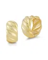 Chloe & Madison Chloe And Madison Plated Sterling Silver Rope Texture Huggie Hoop Earrings