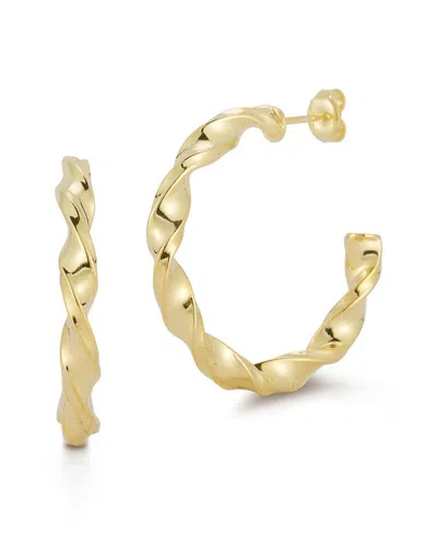 Chloe & Madison Chloe And Madison 14k Over Silver Bold Twist Hoops In Gold