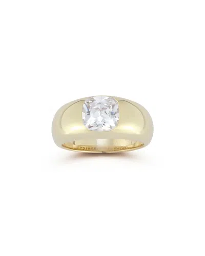 CHLOE & MADISON CHLOE AND MADISON 14K OVER SILVER CZ BOLD DOME RING