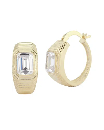 Chloe & Madison Chloe And Madison 14k Over Silver Cz Bold Hoops