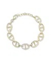 Chloe & Madison Chloe And Madison 14k Over Silver Cz Bold Marine Link Bracelet
