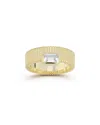 Chloe & Madison Chloe And Madison 14k Over Silver Cz Bold Ribbed Ring