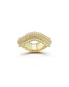 Chloe & Madison Chloe And Madison 14k Over Silver Cz Bold Wave Ring