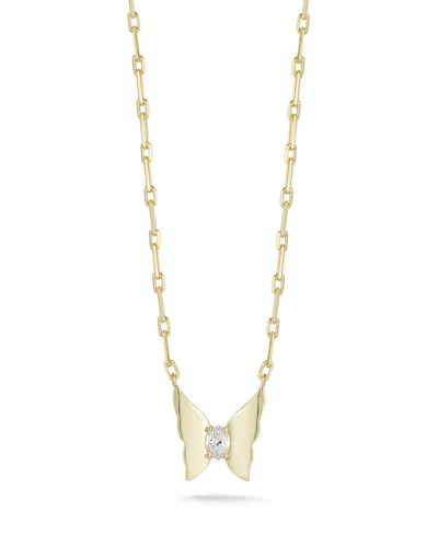 Chloe & Madison Chloe And Madison 14k Over Silver Cz Butterfly Necklace