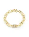 Chloe & Madison Chloe And Madison 14k Over Silver Cz Chunky Bold Mariner Link Bracelet