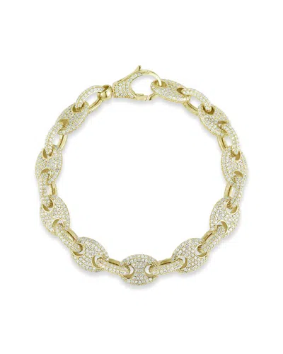 Chloe & Madison Chloe And Madison 14k Over Silver Cz Chunky Bracelet