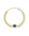 Chloe & Madison Chloe And Madison 14k Over Silver Cz Chunky Evil Eye Bracelet
