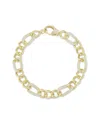 Chloe & Madison Chloe And Madison 14k Over Silver Cz Chunky Figaro Bracelet