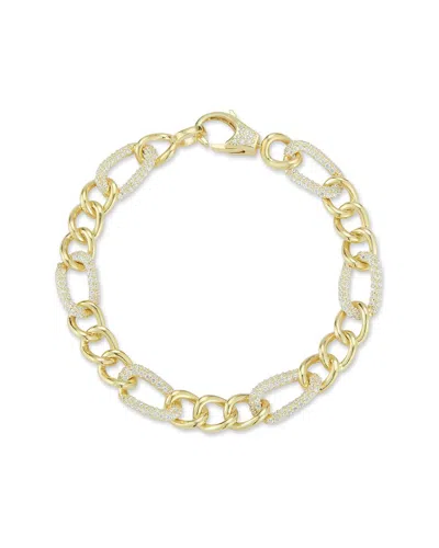Chloe & Madison Chloe And Madison 14k Over Silver Cz Chunky Figaro Bracelet