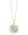 Chloe & Madison Chloe And Madison 14k Over Silver Cz Coin Necklace
