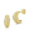 Chloe & Madison Chloe And Madison 14k Over Silver Cz Croissant Earrings
