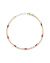 Chloe & Madison Chloe And Madison 14k Over Silver Cz Curb Anklet