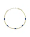 Chloe & Madison Chloe And Madison 14k Over Silver Cz Curb Bracelet