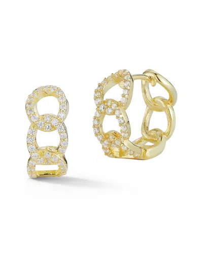 Chloe & Madison Chloe And Madison 14k Over Silver Cz Curb Hoops