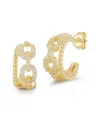 Chloe & Madison Chloe And Madison 14k Over Silver Cz Double Hoops