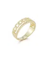 Chloe & Madison Chloe And Madison 14k Over Silver Cz Double Stack Ring