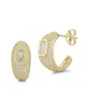 Chloe & Madison Chloe And Madison 14k Over Silver Cz Hoops
