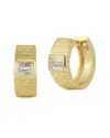 Chloe & Madison Chloe And Madison 14k Over Silver Cz Huggie Earrings