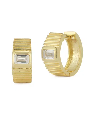 Chloe & Madison Chloe And Madison 14k Over Silver Cz Huggie Earrings