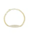 Chloe & Madison Chloe And Madison 14k Over Silver Cz Id Bar Bracelet
