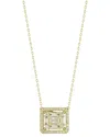 Chloe & Madison Chloe And Madison 14k Over Silver Cz Illusion Pendant Necklace