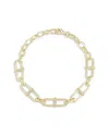 Chloe & Madison Chloe And Madison 14k Over Silver Cz Link Bracelet