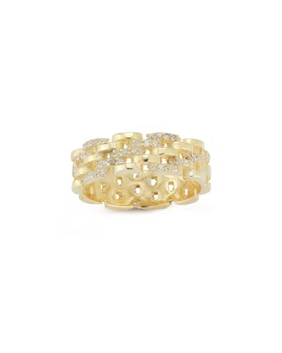 Chloe & Madison Chloe And Madison 14k Over Silver Cz Link Ring