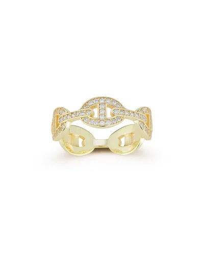 Chloe & Madison Chloe And Madison 14k Over Silver Cz Mariner Link Ring In Gold