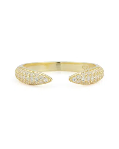 Chloe & Madison Chloe And Madison 14k Over Silver Cz Open Claw Ring