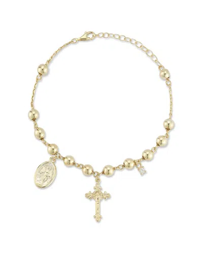 Chloe & Madison Chloe And Madison 14k Over Silver Cz Rosary Bracelet