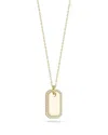 Chloe & Madison Chloe And Madison 14k Over Silver Cz Tag Necklace